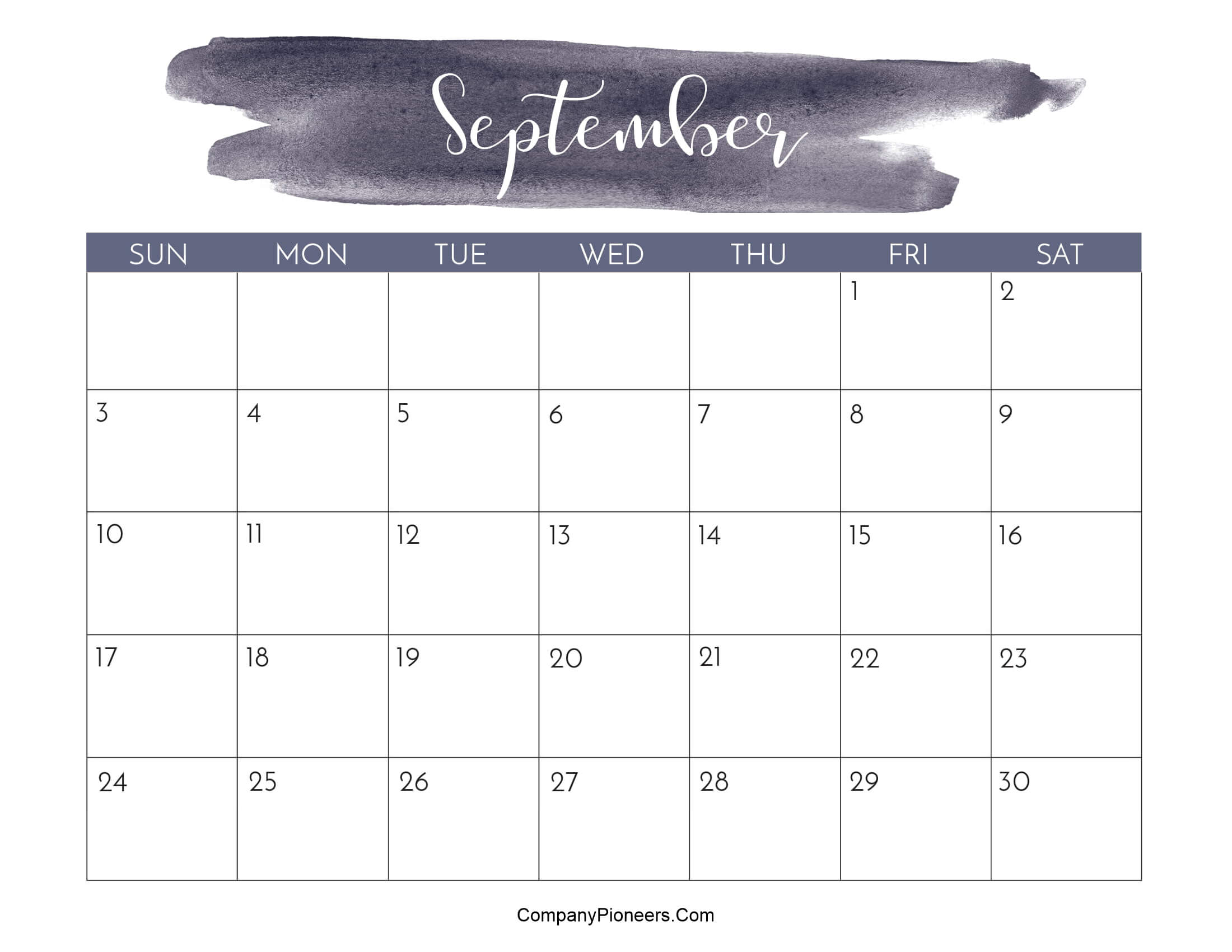 Free Floral September 2023 Calendar Printable CompanyPioneers Com