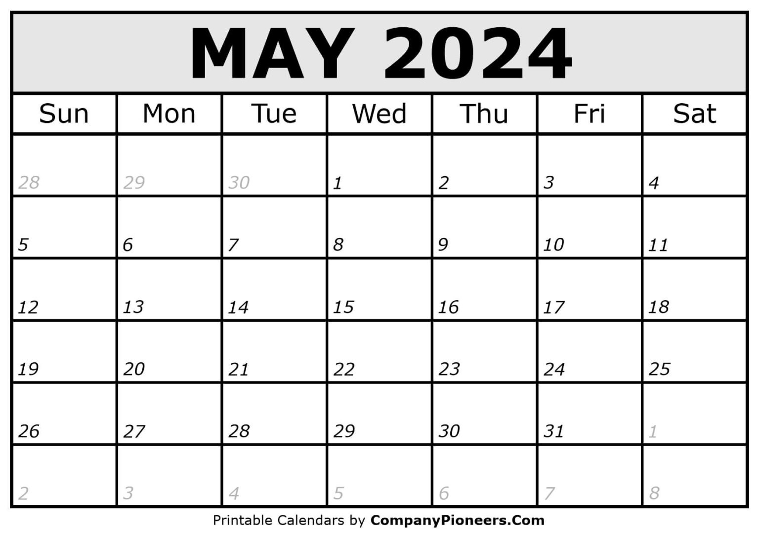 Free Floral May 2024 Calendar Printable - CompanyPioneers.Com