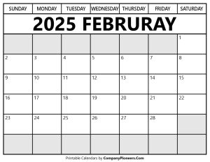 February 2025 Calendar Segoe UI Font