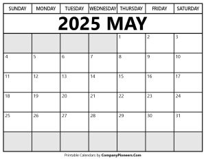 May 2025 Calendar Segoe UI Font