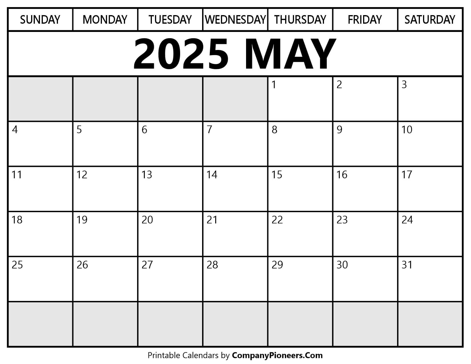 May 2025 Calendar Segoe UI Font