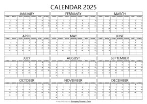 2025 Calendar Template Blank